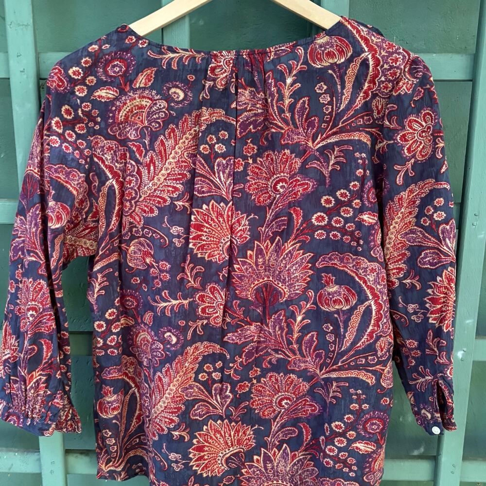 Ralph Lauren Ruffle Collar Paisley Blouse | Boho Chic Cottagecore | Size Large - Picture 6 of 8